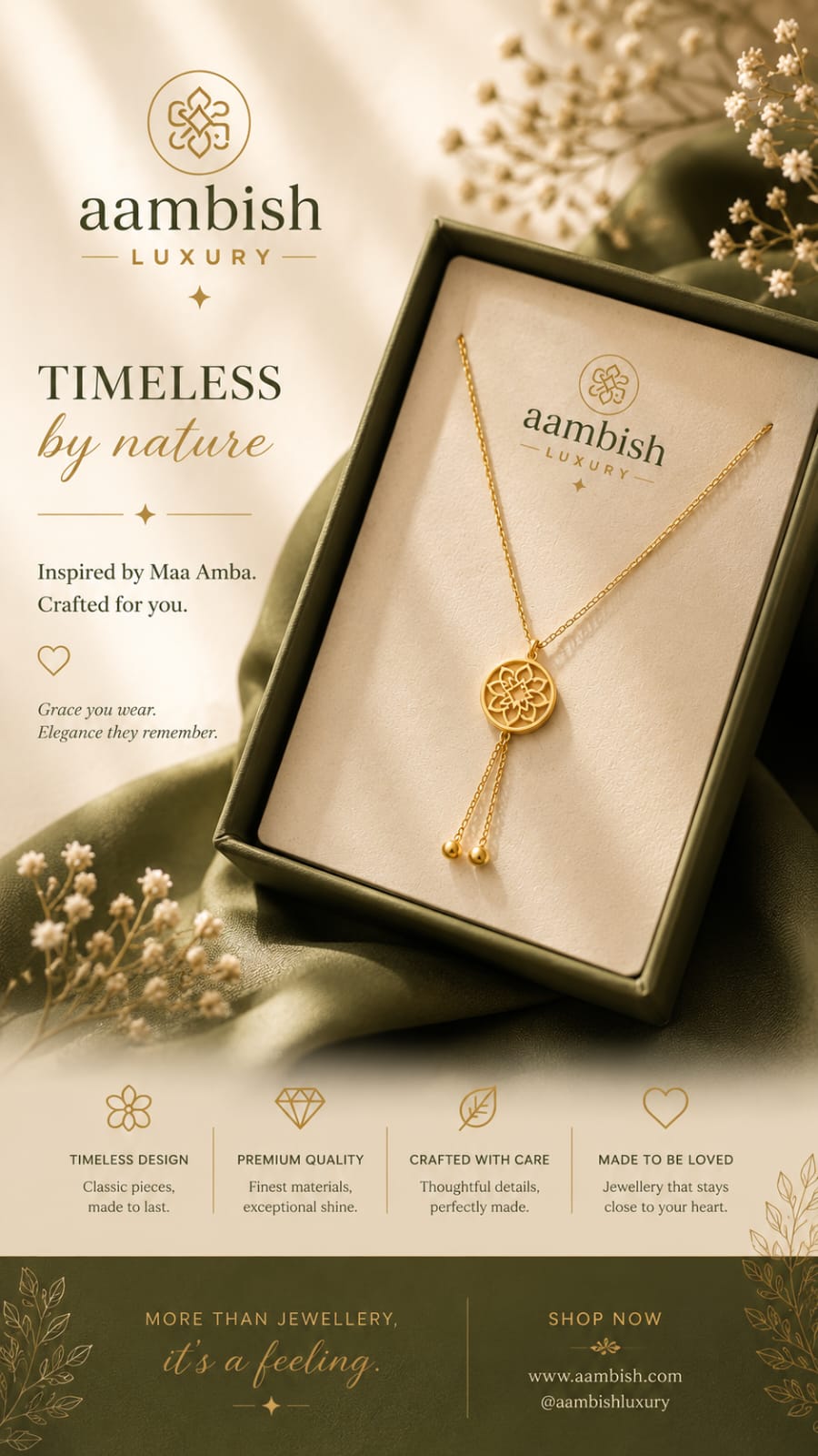 Aamba Mandala Necklace (Gift Box) by aambish Jwelles