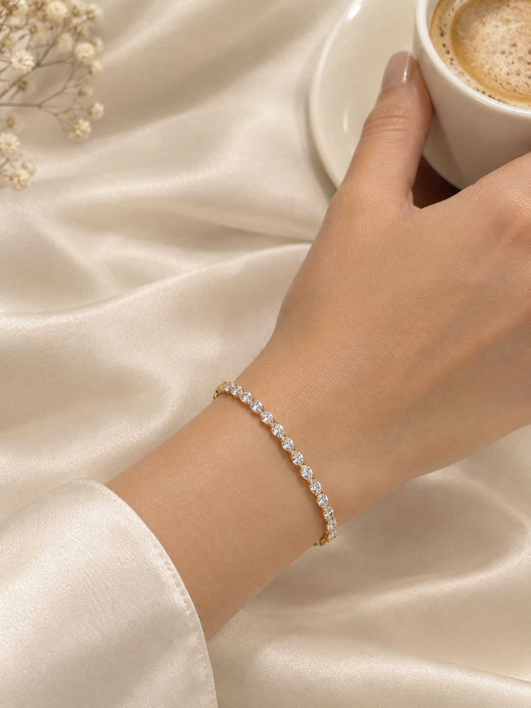 Oval Stone Tennis Bracelet