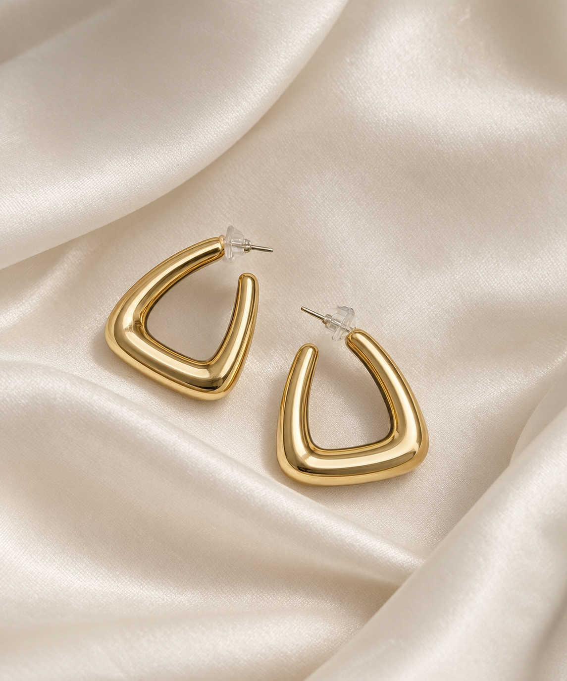 Sculptural Open Hoop Earrings