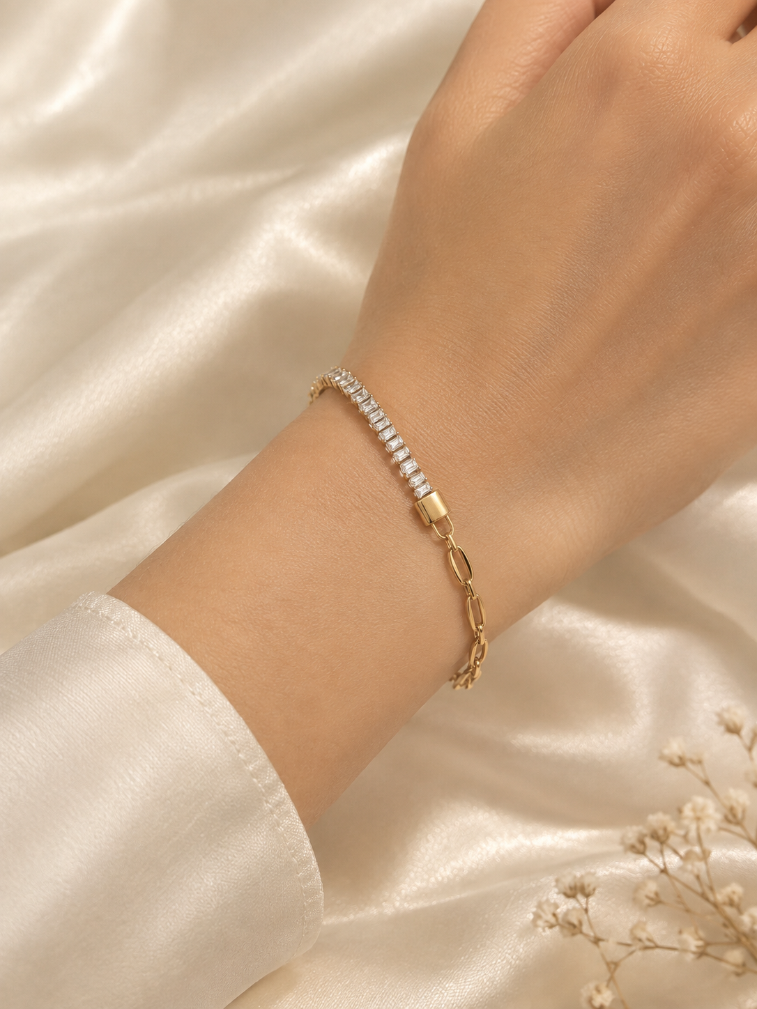 Baguette Stone Link Bracelet