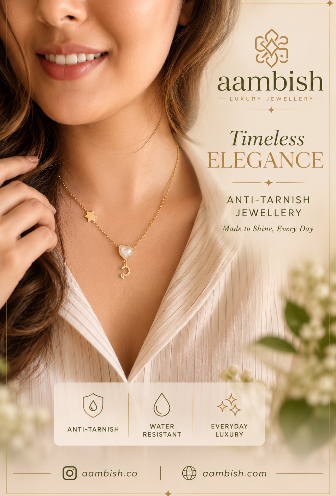Gold Charm Necklace star by aambish Jwelles