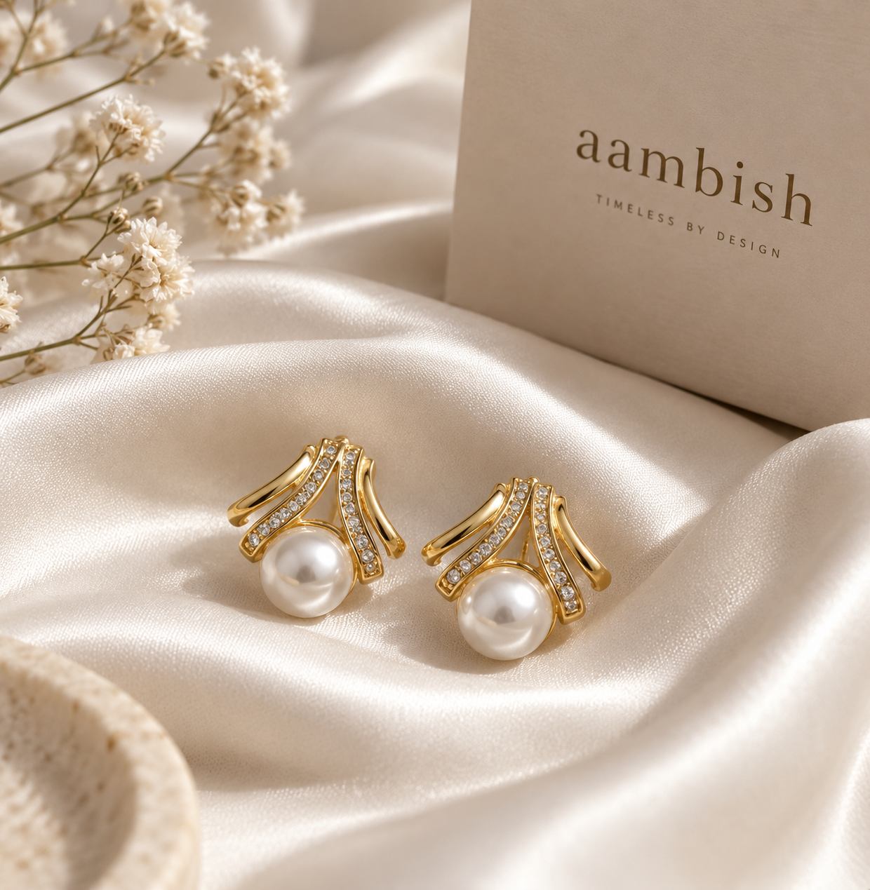 Pearl Grace Earings by aambish Jwelles