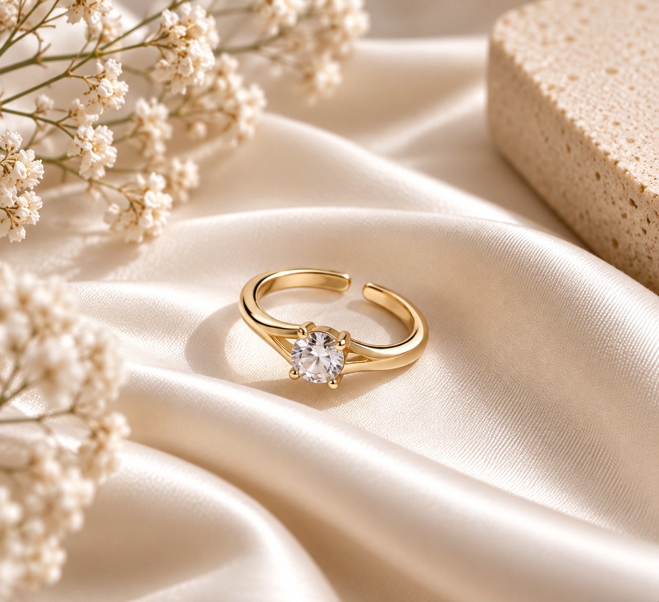 Celeste Solitaire Open Ring by aambish Jwelles