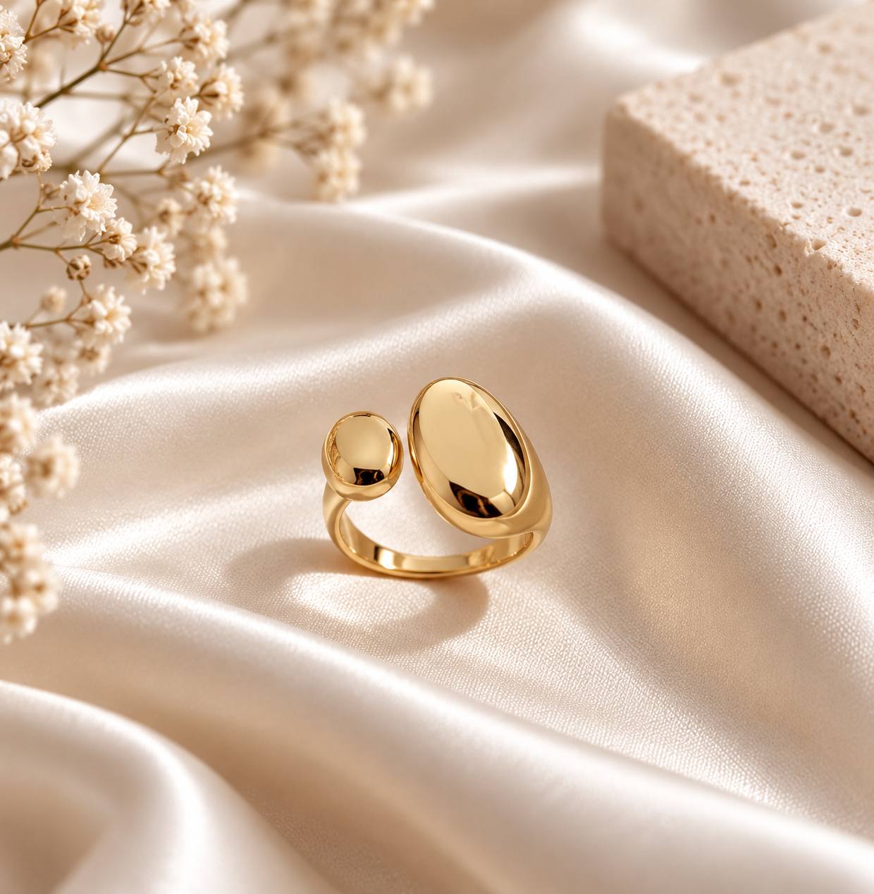 Duo Oval Statement Ring by aambish Jwelles
