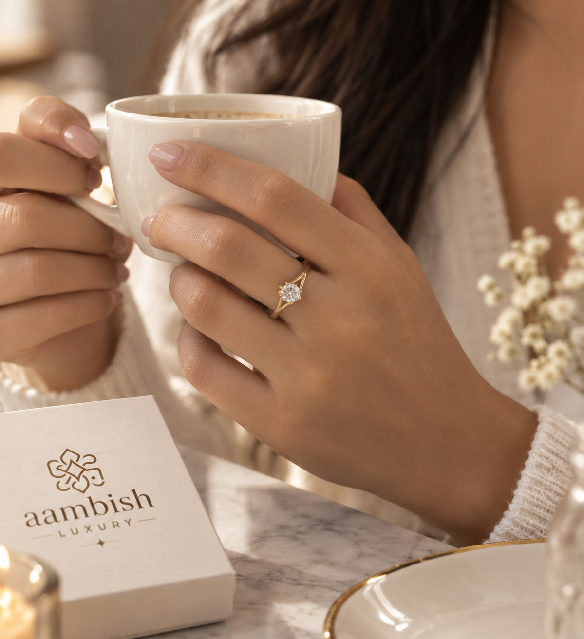 Diamond Chevron Ring by aambish Jwelles