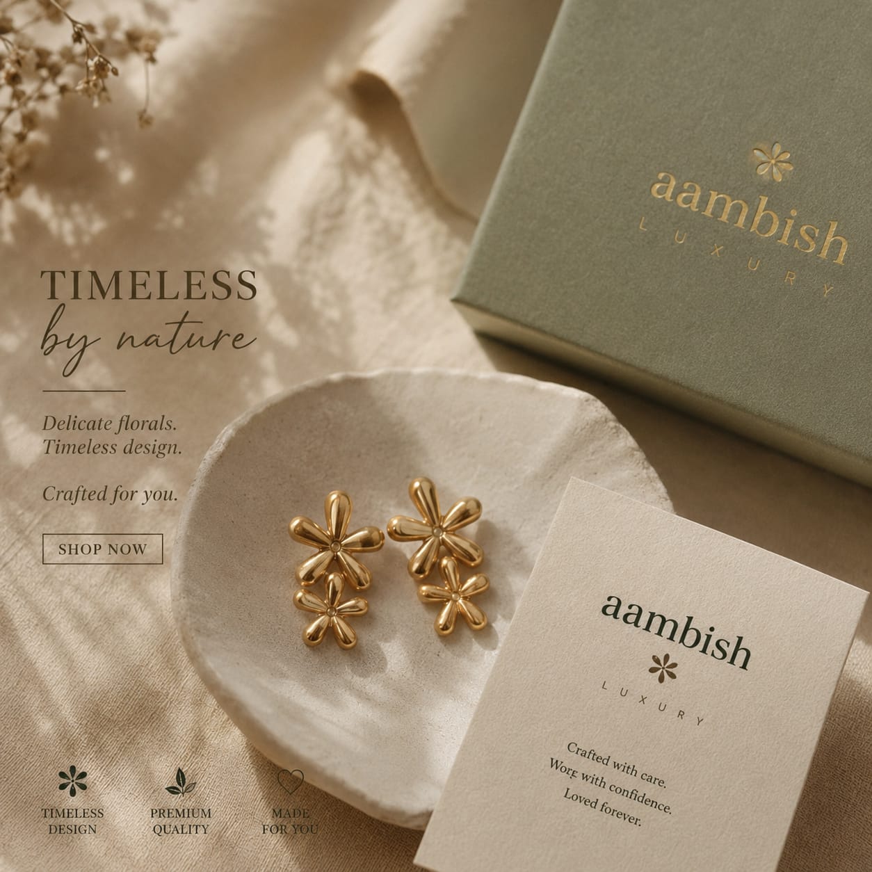Bloom Floral Stud Earrings by aambish Jwelles
