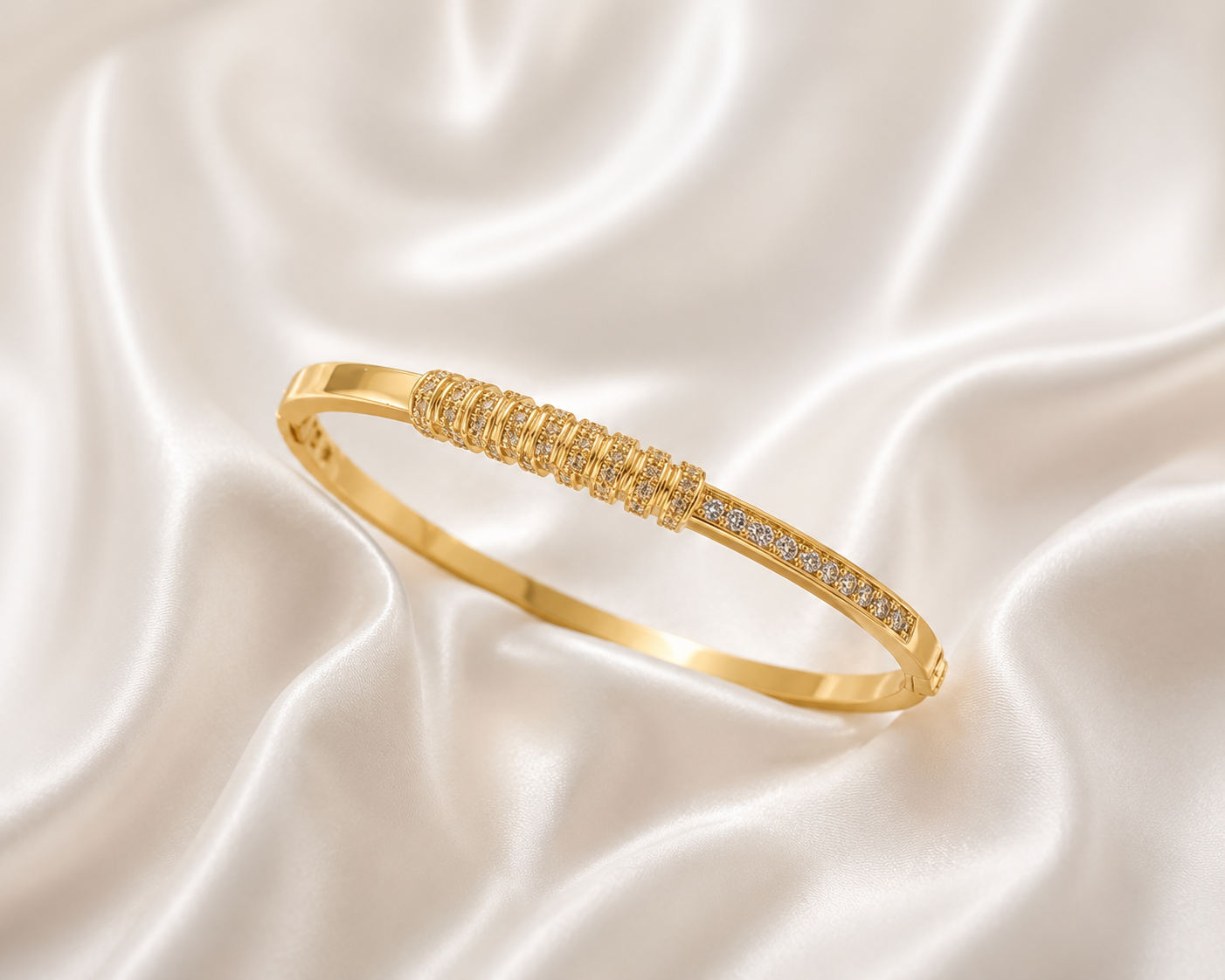 Crystal Pavé Bangle by aambish Jwelles
