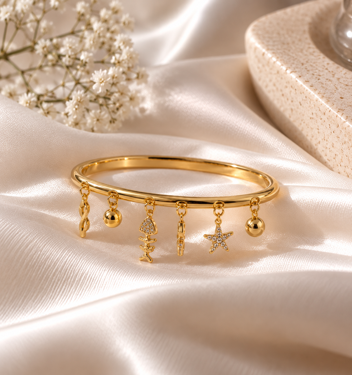 Charms Crystal Bar Bracelet by aambish Jwelles
