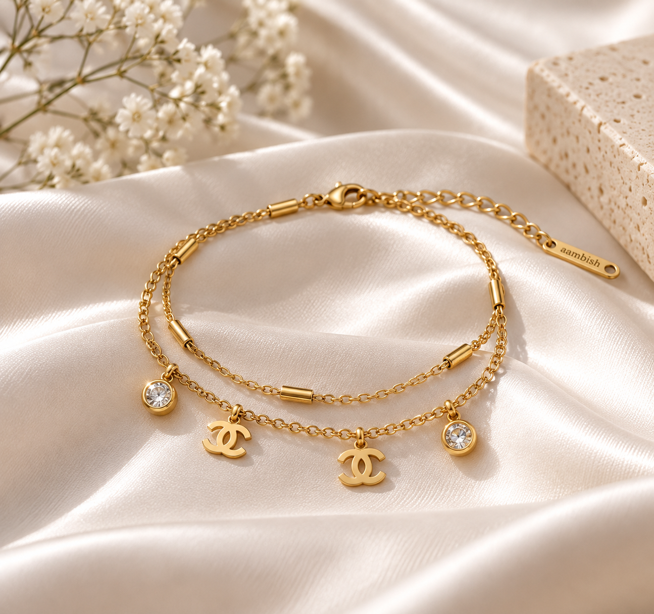 Double layered Charms infinity Bracelet by aambish Jwelles