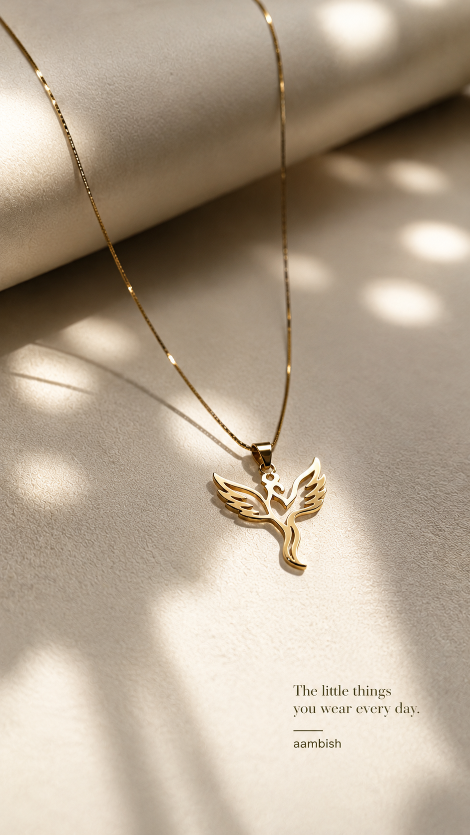 Aambish Phoenix Grace Pendant Necklace by aambish Jwelles