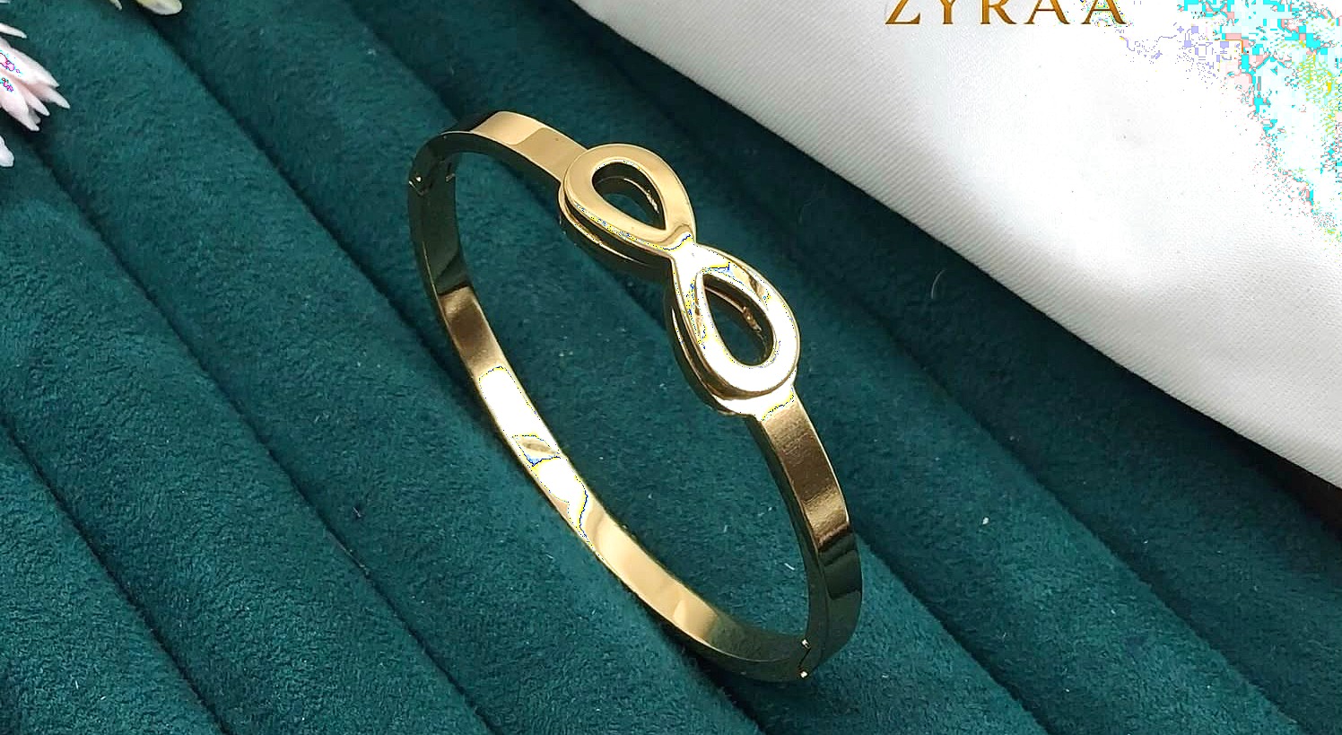 Infinity Loop Gold Bangle by aambish Jwelles