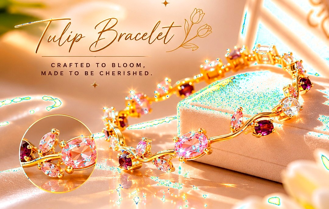 Tulip Crystal Tennis Bracelet by aambish Jwelles